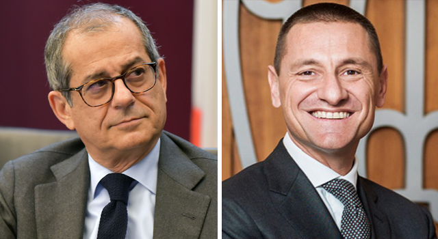 Il Ministro Tria e il Vice Presidente Confindustria Brugnoli all'Assemblea UPI del 20 giugno